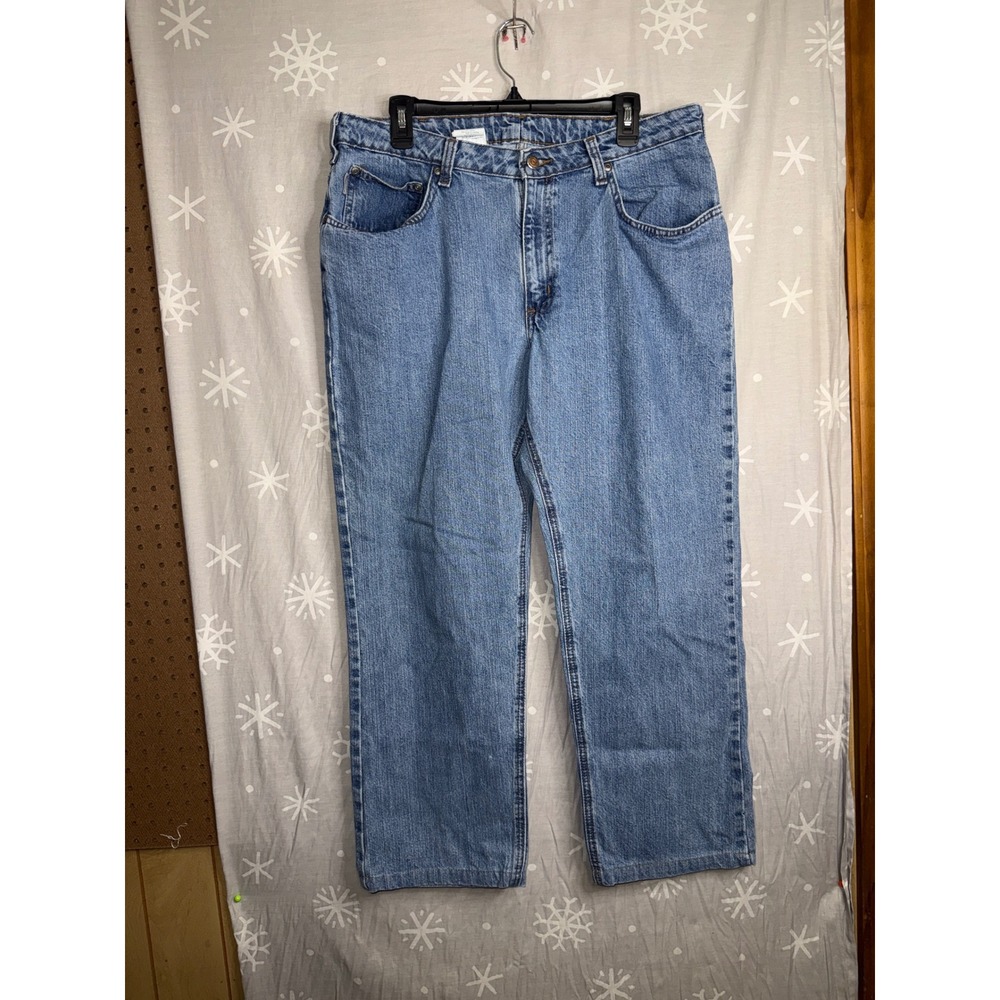 Carhartt Womens WB160 AIC Medium Wash Straight Leg Denim Jeans Size 16 x 30